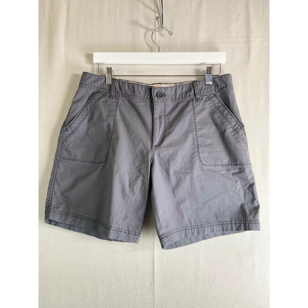 Eddie Bauer Ripstop Shorts Womens 10 Gray Cotton Stretch Hiking Outdoor Utility